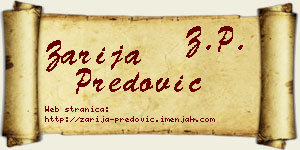 Zarija Predović vizit kartica